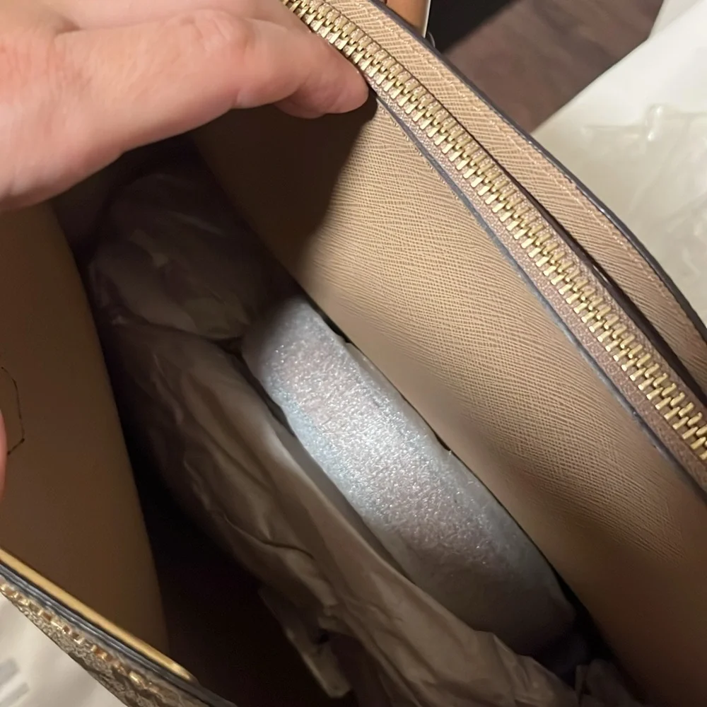Michael Kors Signature Brown and Cream Tote - Picture 2 of 2